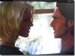 Caprica Six and Baltar talking on my Xbox 360